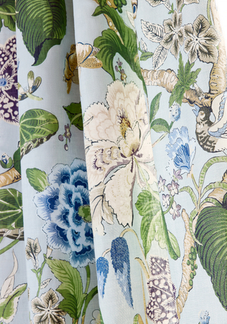 Thibaut Hill Garden Wallpaper in Blue and White